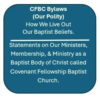Blue rounded box containing church bylaws text